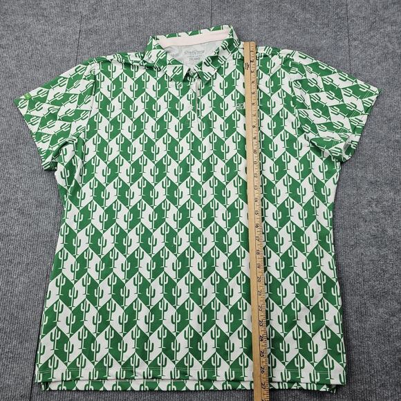 Good Good Golf Polo Shirt Mens 2XL Green Print Performance Stretch Lightweight - Picture 4 of 6